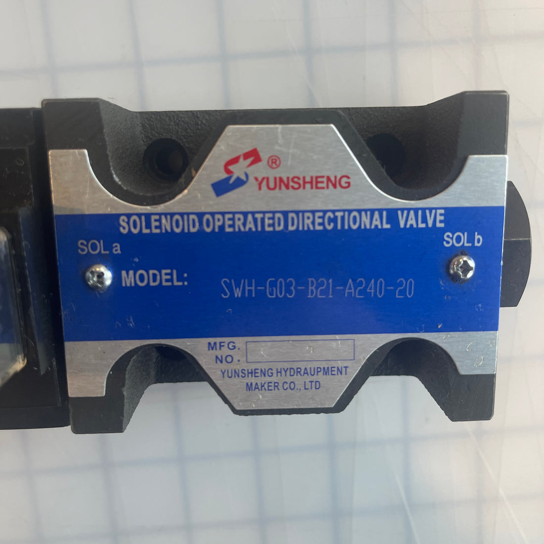 SWH-G03-B21-A240-20 YUNSHENG SOLENOID OPERATED DIRECTIONAL VALVE