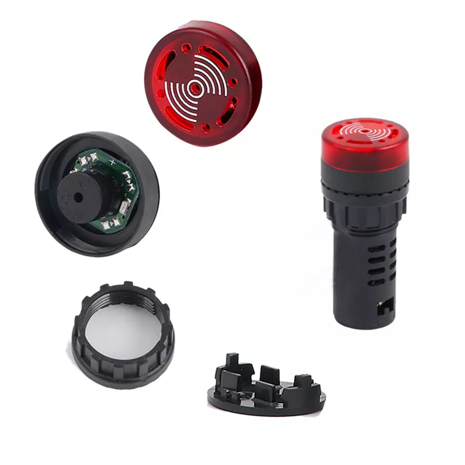 Red Buzzer with LED Indicator Light / AD16-22SM / AC 220V / 20mA / 22m ...